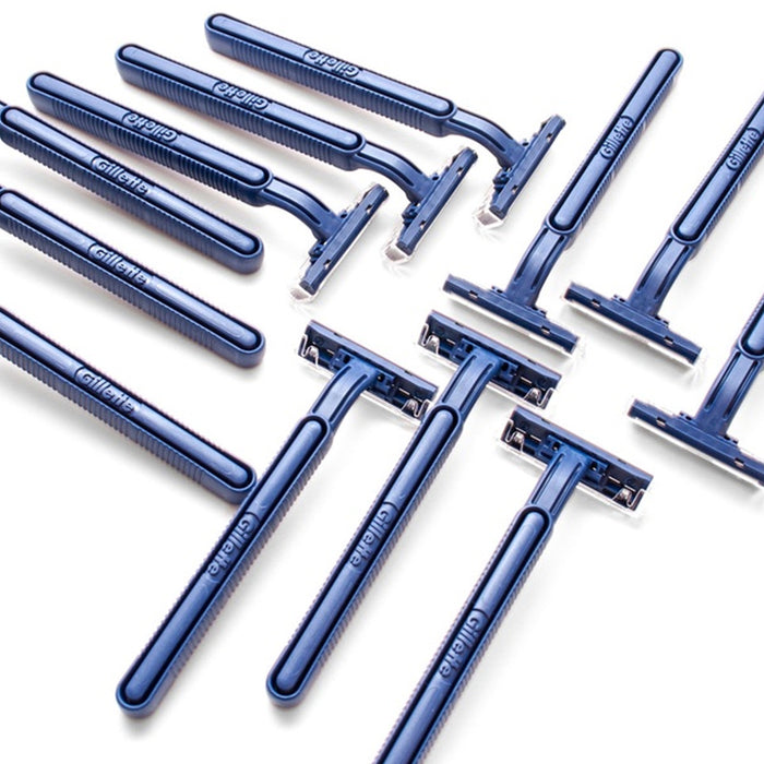 10 Gillette Disposable Razors Blue 2 Twin Blade Ultra Grip Hair Remover Shaver