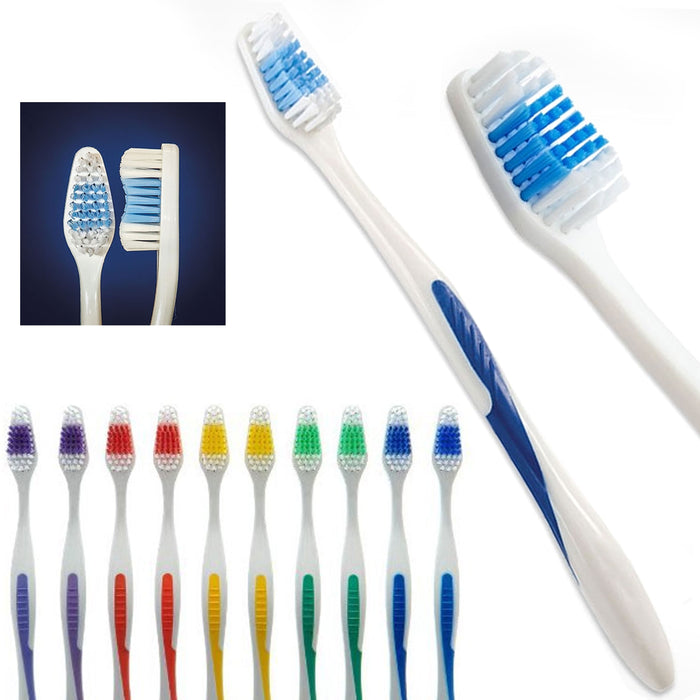 20 Pc Travel Bulk Curved Bristles Toothbrushes Medium Soft Oral Care Tooth Brush