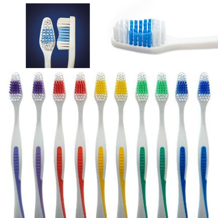 20 Pc Travel Bulk Curved Bristles Toothbrushes Medium Soft Oral Care Tooth Brush