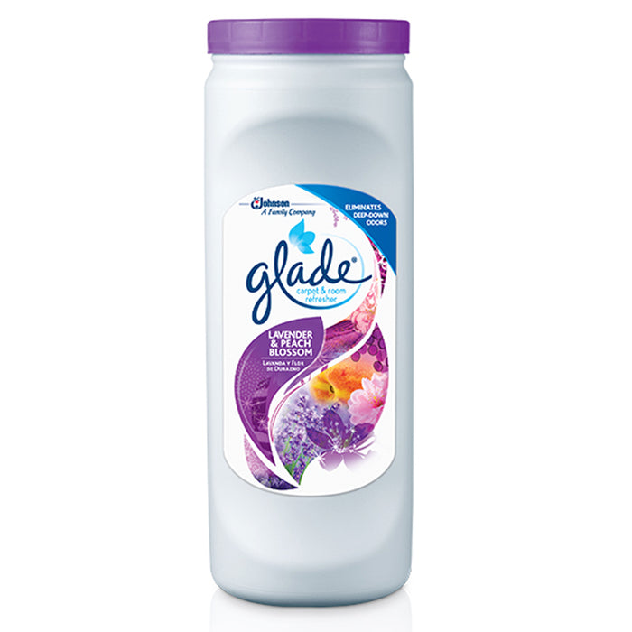 2 Pc Glade Carpet & Room Odor Eliminator Powder Freshener Lavender Peach Blossom
