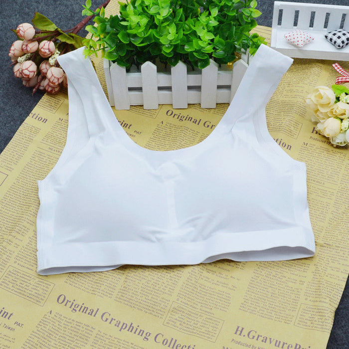 1 Pc Sports Bra Wireless Racerback Removable Light Pad Seamless Plain Gym White