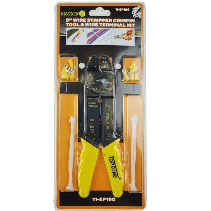 1 Set 8" Wire Stripper Cutting Crimping Tool Terminals Electrical Cutter Crimper