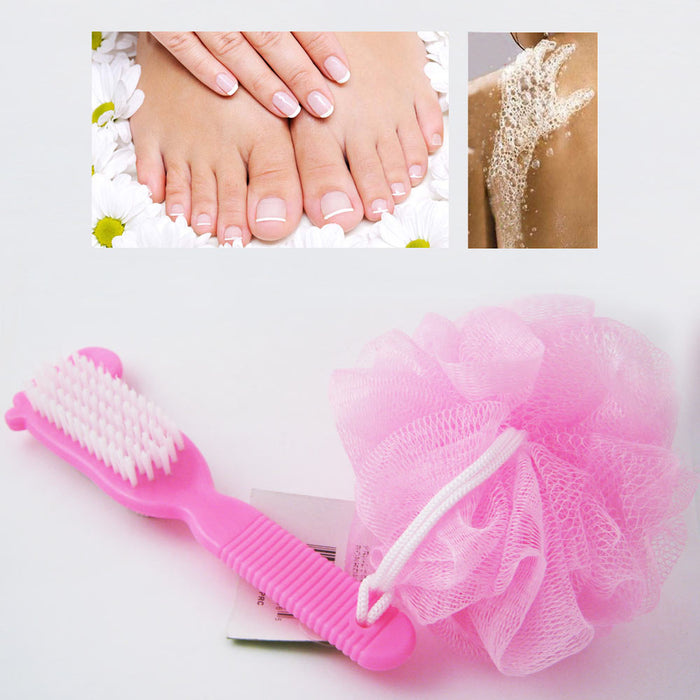 2 Pack Bath Shower Mesh Scrub Sponge Exfoliating Body Wash Nylon Puff Scrub Wash