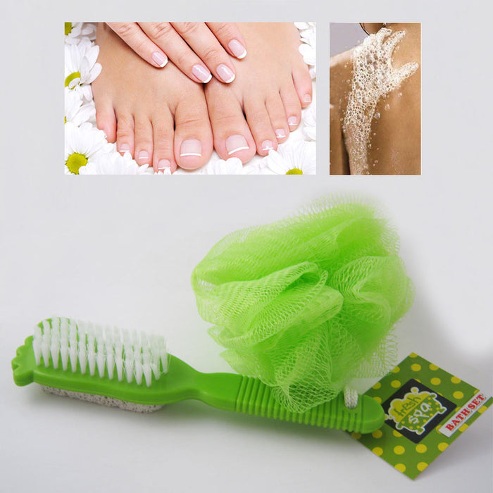 2 Pack Bath Shower Mesh Scrub Sponge Exfoliating Body Wash Nylon Puff Scrub Wash