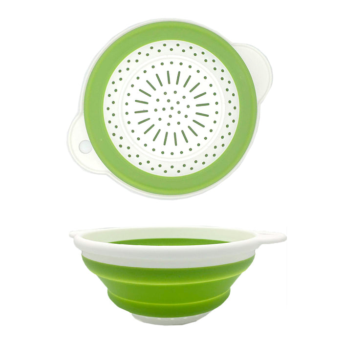2 Collapsible Colander Silicone Strainer 8" Kitchen Sink Knockdown Drainer Tool