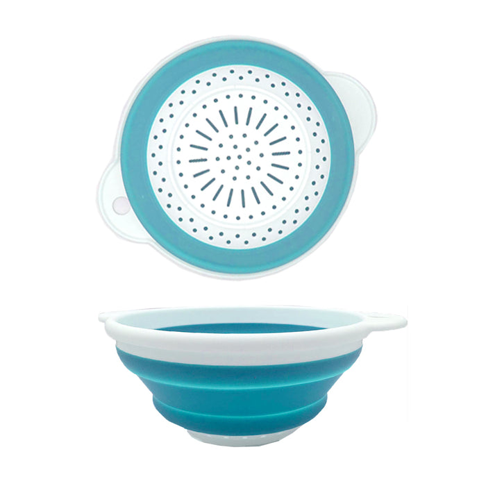 2 Collapsible Colander Silicone Strainer 8" Kitchen Sink Knockdown Drainer Tool