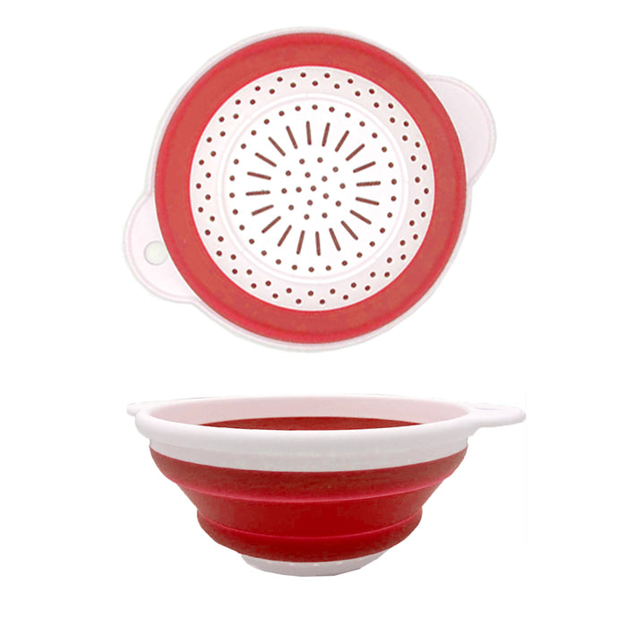 2 Collapsible Colander Silicone Strainer 8" Kitchen Sink Knockdown Drainer Tool