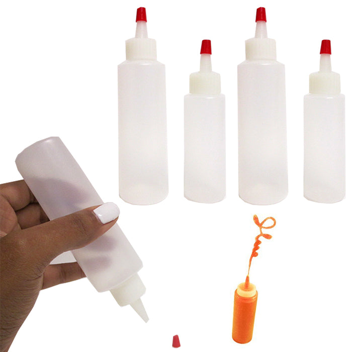 4 Clear Plastic Squeeze Bottle Ketchup Mustard Oil Mayo Bottle Sauce 2x2oz 2x4oz