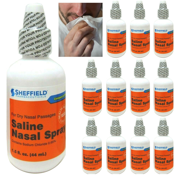 12 Lot Allergy Sinus Relief Saline Nasal Spray Rinse Mucus Decongestant Mist