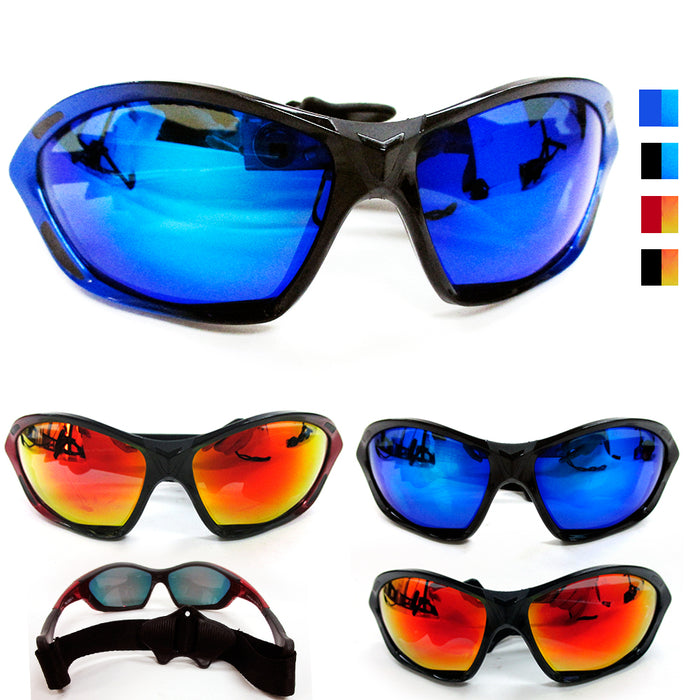 1 Chopper Strap Wind Resistant Sunglasses Motorcycle Riding Glasses Sport Lens