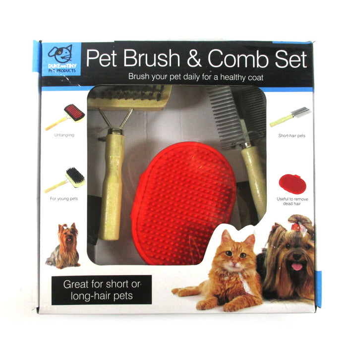 3PC Pet Brush Set Groom Tangled Hair Shampoo Dogs Cats All Type Wet Dry Shedding
