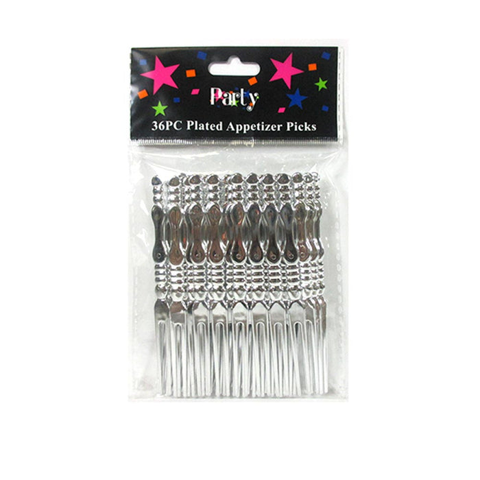72 Silver Clear Cocktail Dessert  Picks Tasting Appetizer Cake Fruit Forks Snack