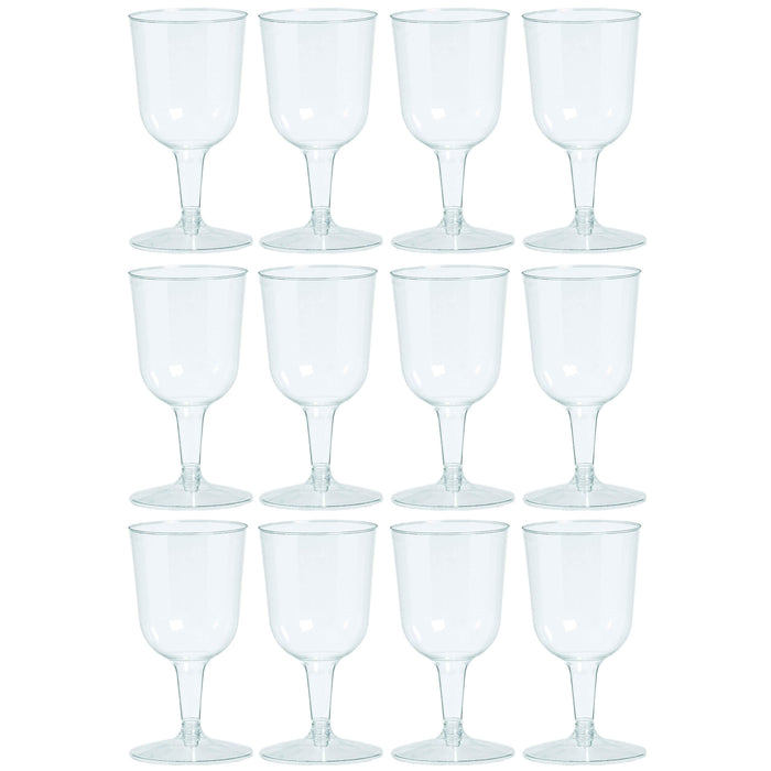 12 Disposable Plastic Champagne Flute Wine Glasses Wedding Party Bar Clear 5oz