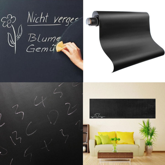 2 Pc Adhesive Blackboard Black Chalkboard Chalk Board Wall Sticker Decals 8 Feet
