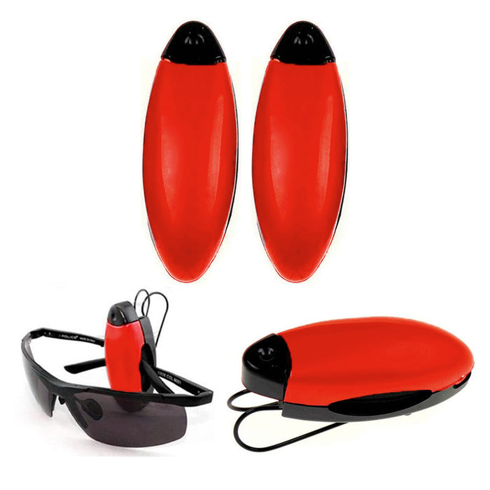 2Pc Red Car Auto Sun Visor Glasses Sunglasses Card Ticket Holder Clip Storage
