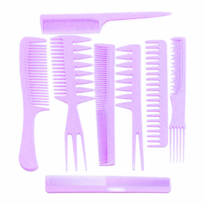 8 Pc Assorted Hair Combs Fine Tooth Rat Tail Salon Professional Styling Plastic