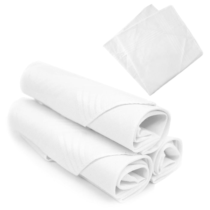 13 Pc Men's Plain White Handkerchief Pocket Square Cloth Napkin Hanky Hankie 16"