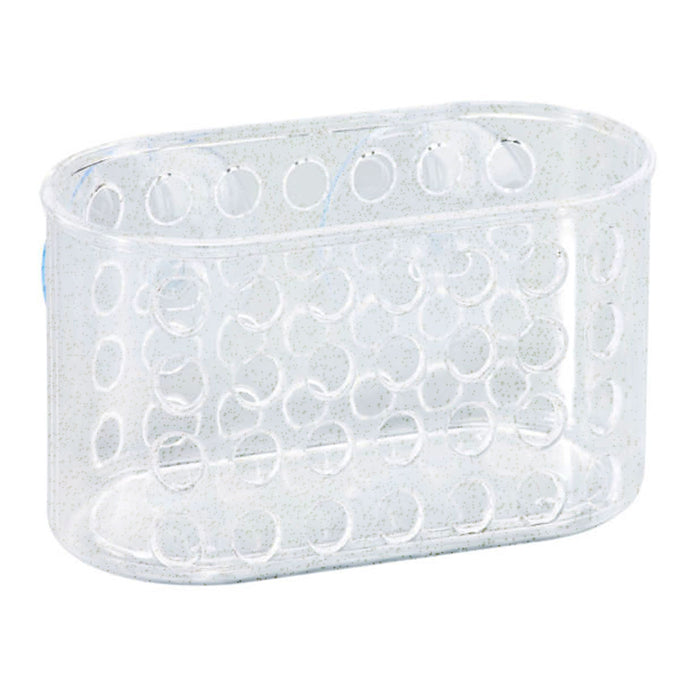 1 Glitter Soap Basket Dish Suction Wall Holder Bathroom Shower Cup Sponge Tray