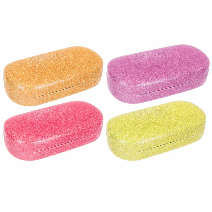 1 Large Neon Glitter Hard Case Sunglasses Eye Glasses Box Portable Clam Shell
