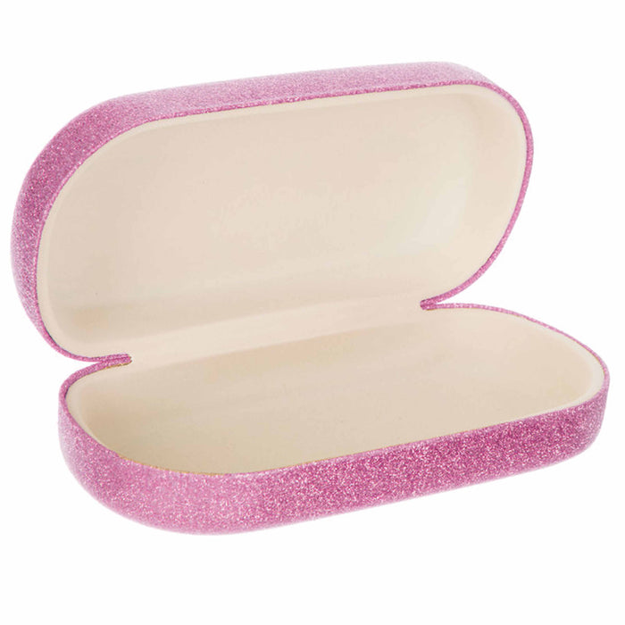 4 Pc Sunglasses Hard Case Eye Glasses Neon Glitter Clam Shell Large Storage Gift