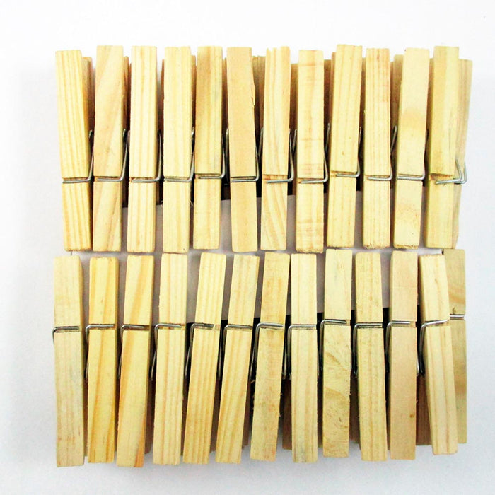 60 Wood Wooden 2 3/4" Inch Large Spring Clothespins Laundry Clothes Pins Crafts
