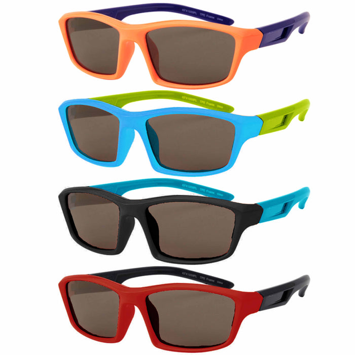 1 Flexible TPE Frame Soft Kids Sunglasses Polarized UV Toddler Shades Boy Girls