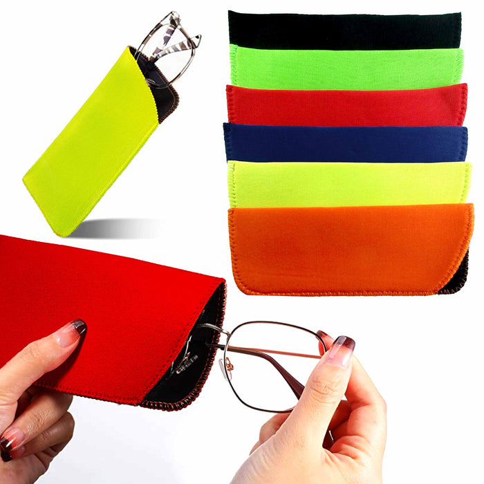 4 Pc Pouches Case Bag Holder Sunglasses Eyeglasses Glasses Soft Neoprene Colors