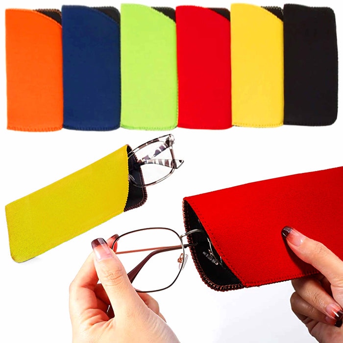 24 Lot Pouches Eyeglass Case Sunglasses Glasses Carrying Eyewear Storage Colors
