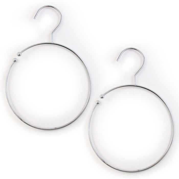 2 Pc Belt Ring Hanger Accessory Holder Heavy Duty Metal Loop Towel Tie Scarf