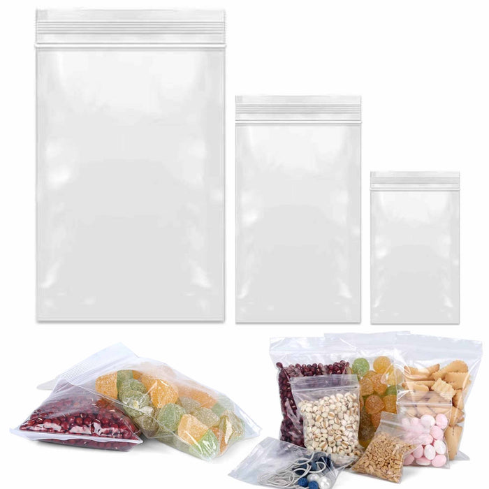 480Ct Clear Reclosable Poly Bags 2"x4" 3"x6" 5"x8.5" Plastic Resealable Seal Zip
