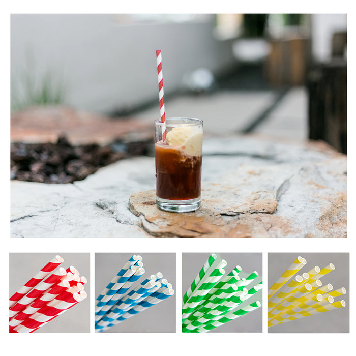 120 Paper Straws Eco Friendly Multi Color Biodegradable Soda Cocktails Shakes