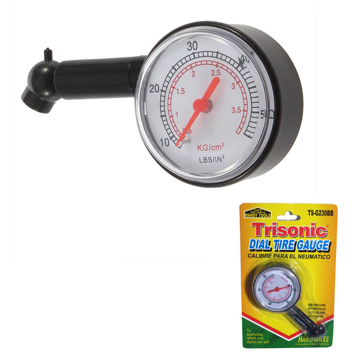 Tire Air Pressure Gauge 10-50 PSI Truck Auto Car Bicycle Tyre Tester Dial Meter
