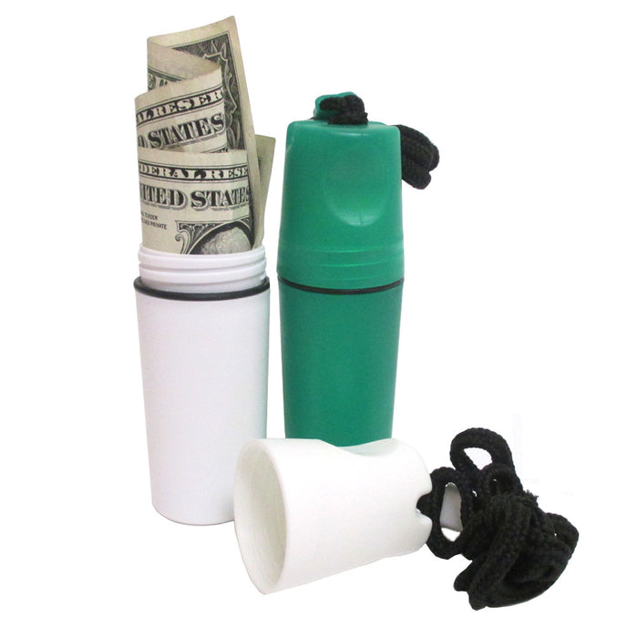 2 PC Waterproof Plastic Container Coin Money Key Storage Tube Safe Case Holder