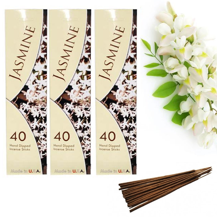 120 Pack Jasmine Incense Sticks Hand Dipped Fragrance Scent Burning Perfume Bulk