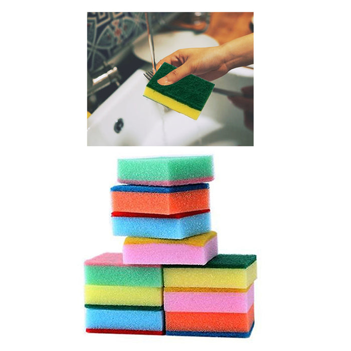 25 Sponge Scouring Pads Kitchen Dishes Cleaner Scour Scrub Cleanning Wholesale !