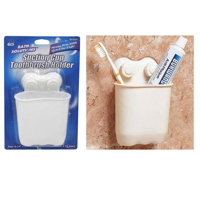 Toothbrush Razor Holder Suction Cup Stand Wall Mount Grip Plastic Stand Bathroom