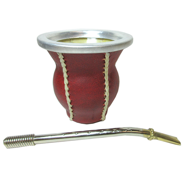 Argentina Mate Gourd Tea Glass Cup Thick Bombilla Straw Diet Drink Kit Set 3228