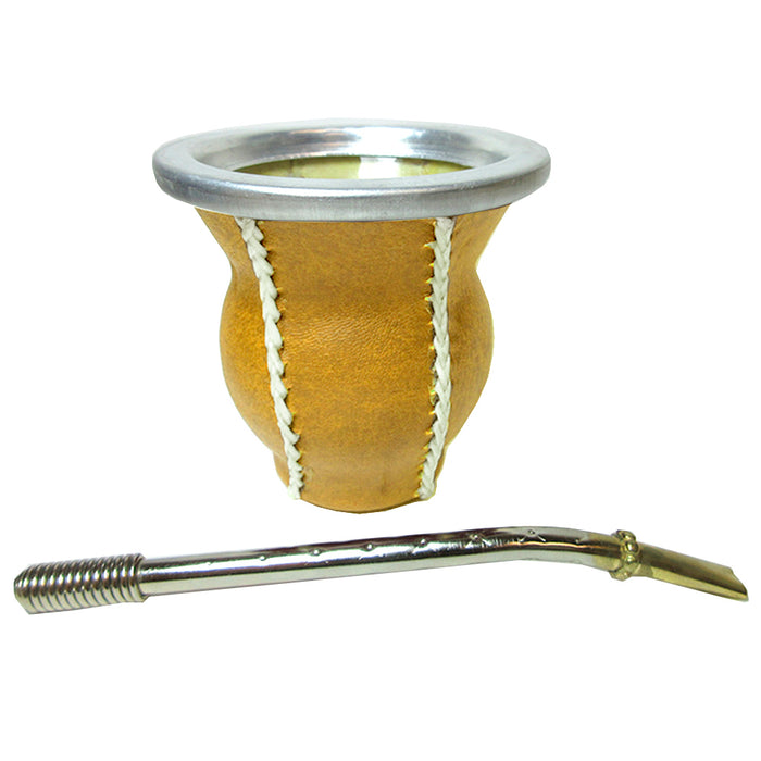 Argentina Mate Gourd Tea Glass Cup Thick Bombilla Straw Diet Drink Kit Set 3242