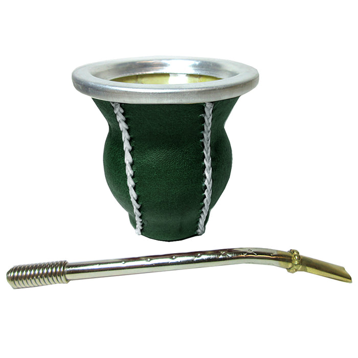 Argentina Mate Gourd Tea Glass Cup Thick Bombilla Straw Diet Drink Kit Set 9322