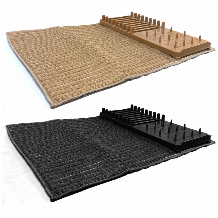 1 Set Rack Microfiber Dish Glass Drying Mat Pad Kitchen Super Absorbent Drainer