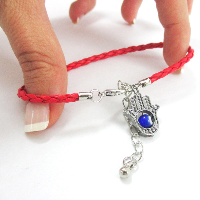 Women Hamsa Hand Evil Eye Rope Bracelet Good Luck Charm Kabbalah Red String Gift
