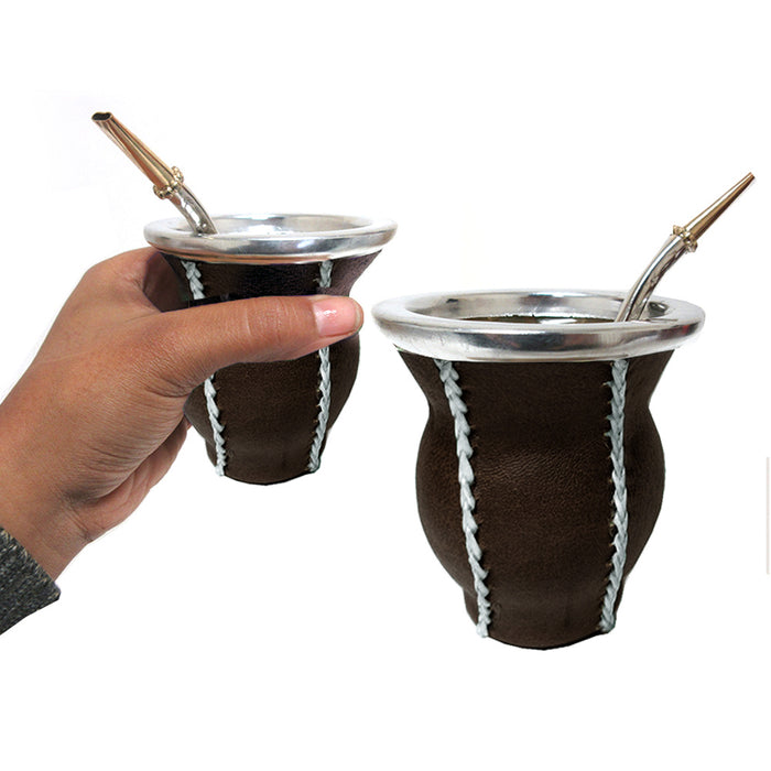 Argentina Mate Gourd Tea Glass Cup Thick Bombilla Straw Diet Drink Kit Set 9339