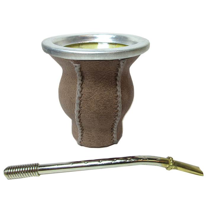 Argentina Mate Gourd Tea Glass Cup Thick Bombilla Straw Diet Drink Kit Set 9346