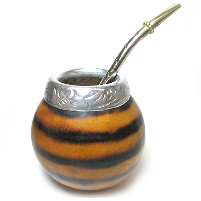 Argentina Yerba Mate Gourd Set Includes Bombilla Straw Tea Original Handmade