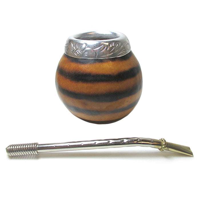 Argentina Yerba Mate Gourd Set Includes Bombilla Straw Tea Original Handmade