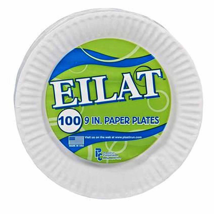 100 Ct 9" White Round Paper Dinner Plates Party Dinnerware Tableware Disposable
