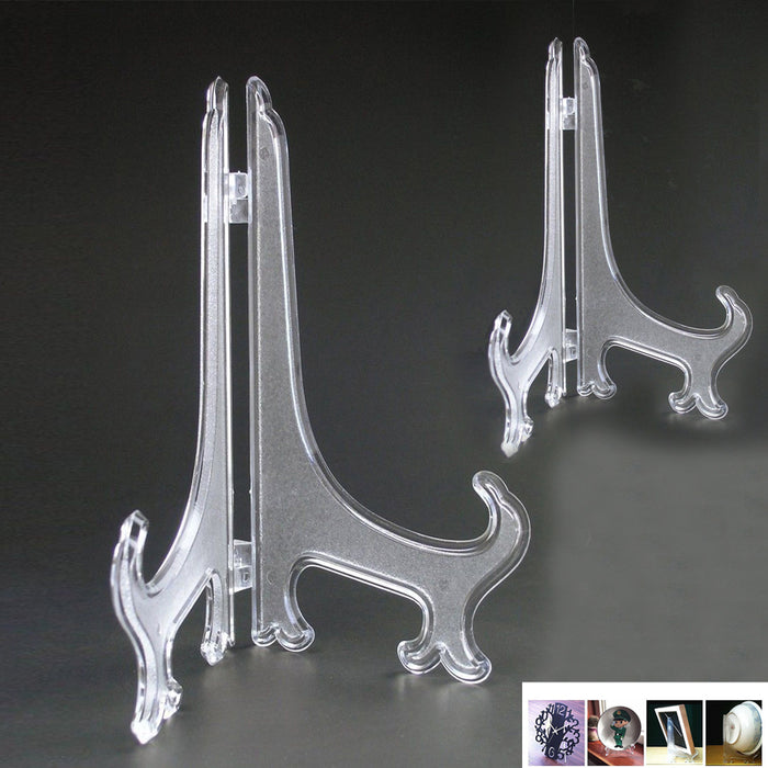 12 Pc Display Stand Easels Plate Picture Holder Photo Frame Frosted Home Decor