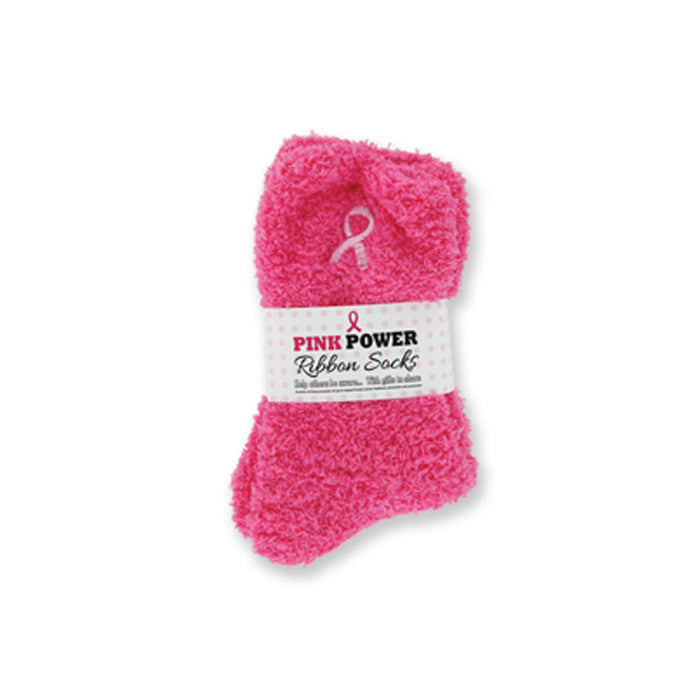 1 Pair Breast Cancer Awareness Plush Socks Women Soft One Size Warm Pink Support