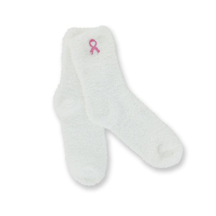 1 Pair Breast Cancer Awareness Plush Socks Women Soft One Size Warm Pink Support
