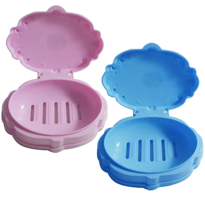 2 Travel Soap Holder w/ Lid Draining Soap Box Shower For Travel Gym Camp Bath